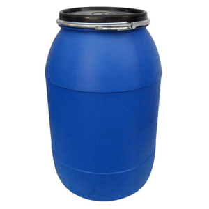 TAMBOR DE 230 LT TAPA 40 CM Y ZUNCHO METALICO ACEITUNERO AZUL