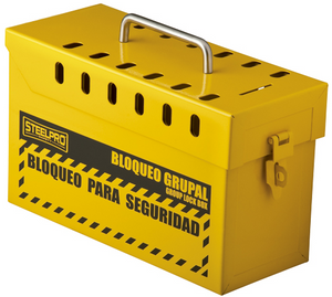 CAJA DE BLOQUEO GRUPAL AMARILLA STEELPRO