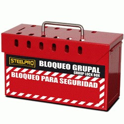 CAJA DE BLOQUEO GRUPAL ROJA STEELPRO