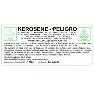 BIDON KEROSENE PARAFINA 20LT CERTIFICADO ANTIVUELCO Y VACIADOR