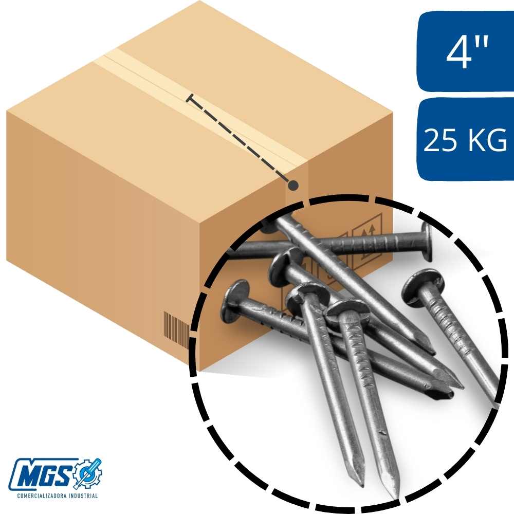 CLAVO CORRIENTE 4" CAJA 25KG