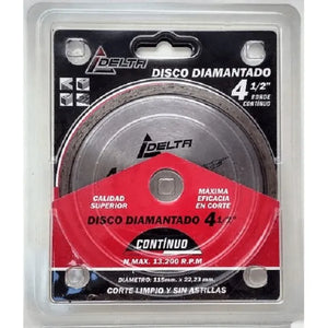 DISCO DIAMANTADO 4 1/2" CONTINUO DELTA