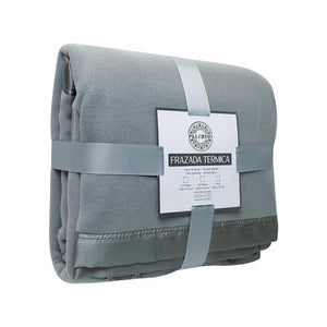 FRAZADA GRIS 1.5 PLAZA 160X210CM
